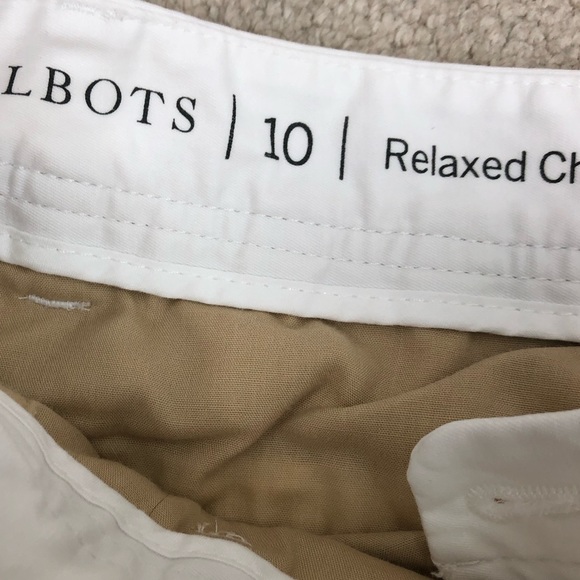 Talbots Relaxed Chino Shorts Sz 10 10" Rise White Casual Golf Coastal - Picture 5 of 7